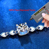 925 Silver Heart Moissanite Bracelet D Moissanite Diamond Bangles Gift