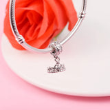 925 Silver Princess Tiara Dangle Charm for Bracelets