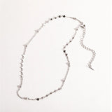 925 Silver Peach Heart Choker Necklace Women Clavicle Chain Short Fine Jewelry