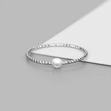 925 Silver Pearl Rings For Women Twist Jewelry Ladies Gift