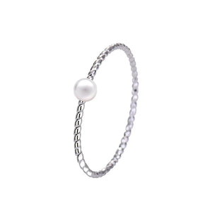 925 Silver Pearl Rings For Women Twist Jewelry Ladies Gift