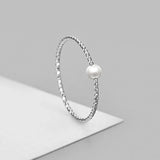 925 Silver Pearl Rings For Women Twist Jewelry Ladies Gift