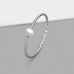 925 Silver Pearl Rings For Women Twist Jewelry Ladies Gift