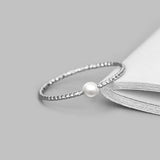 925 Silver Pearl Rings For Women Twist Jewelry Ladies Gift