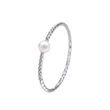 925 Silver Pearl Rings For Women Twist Jewelry Ladies Gift