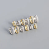 925 Silver Plated Zircon Huggie Earrings for Women