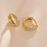 925 Silver Plated Zircon Huggie Earrings for Women