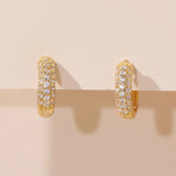 925 Silver Plated Zircon Huggie Earrings for Women