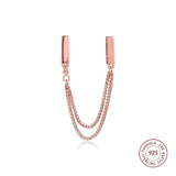 925 Silver Rose Reflexions Chains Clip Charms for Bracelet Beads