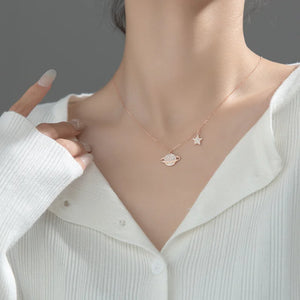 925 Sterling Silver Shining Star Necklaces For Women
