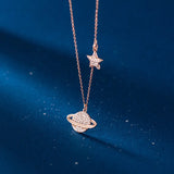 925 Sterling Silver Shining Star Necklaces For Women