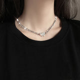 925 Silver Butterfly Choker Zircon Necklace Wedding Gift For Women