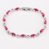 925 Silver Sparkling Leaf Diamond Bracelet for Women