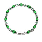 925 Silver Sparkling Leaf Diamond Bracelet for Women