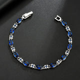 925 Silver Sparkling Leaf Diamond Bracelet for Women