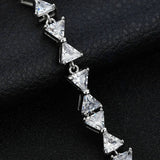 925 Silver Triangle Diamond Bracelet Wedding Jewelry