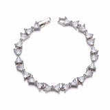 925 Silver Triangle Diamond Bracelet Wedding Jewelry