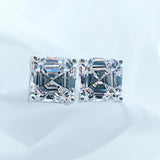 925 Silver Square Emerald Diamond Earrings for Women