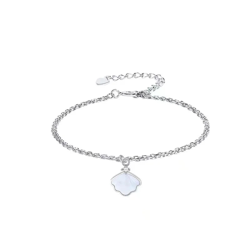 925 Silver Shell Bracelet for Women Love Charm Anniversary Gift