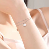 925 Silver Shell Bracelet for Women Love Charm Anniversary Gift