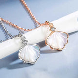 925 Silver Shell Pendant Necklace Women Jewelry Gift