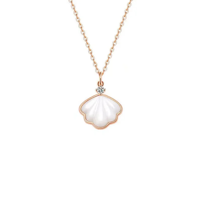 925 Silver Shell Pendant Necklace Women Jewelry Gift