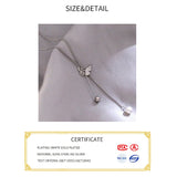 925 Silver Butterfly Pearl Necklace Zirconia Tassel Choker Wedding Jewelry