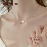 925 Silver Cat Zirconia Star Pendant Necklace Choker Wedding Jewelry