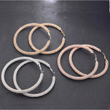 Large Hoop Earrings Rhinestone Crystal Circle Earring Loop Women Jewelry