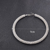 Large Hoop Earrings Rhinestone Crystal Circle Earring Loop Women Jewelry
