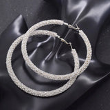 Large Hoop Earrings Rhinestone Crystal Circle Earring Loop Women Jewelry