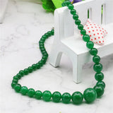 Green Jades Beads Necklace Stones Balls Women Girl 18"