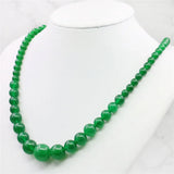 Green Jades Beads Necklace Stones Balls Women Girl 18"