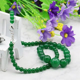 Green Jades Beads Necklace Stones Balls Women Girl 18"