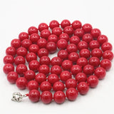 Red Coral Beads Necklace 36inch DIY Hand Ornaments