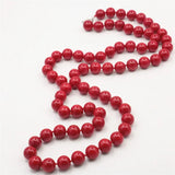 Red Coral Beads Necklace 36inch DIY Hand Ornaments
