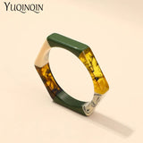 Acrylic Hexagon Geometric Cuff Bracelet Mix Colors Charm Jewelry