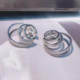 Hipster Zircon Ear Bone Clip Earrings Geometric Circles No Pierced Clips Earring