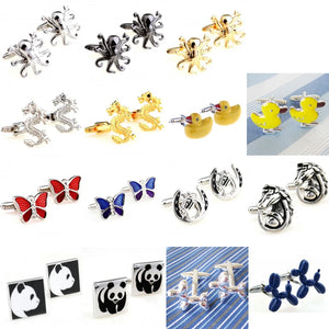 Animal Cufflink Cuff Link 1 Pair Big Promotion Devilfish Duck Dragon Butterfly