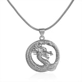 Dragon Pendant Necklace Men's Round Plated Party Jewelry