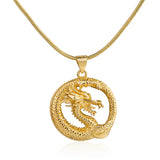Dragon Pendant Necklace Men's Round Plated Party Jewelry