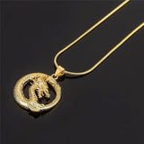 Dragon Pendant Necklace Men's Round Plated Party Jewelry