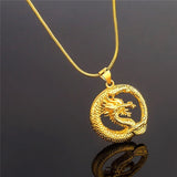 Dragon Pendant Necklace Men's Round Plated Party Jewelry