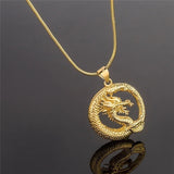 Dragon Pendant Necklace Men's Round Plated Party Jewelry