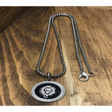 Long Hair Male Lion Head Enamel Steel Necklace Crystal Jewelry