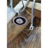 Long Hair Male Lion Head Enamel Steel Necklace Crystal Jewelry