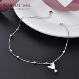 925 Silver Bead Butterfly Anklet Foot Jewelry