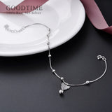 925 Silver Bead Butterfly Anklet Foot Jewelry
