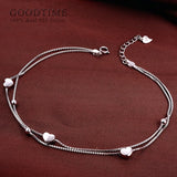 925 Sterling Silver Love Heart Anklet for Women, Foot Accessories for Party