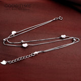 925 Sterling Silver Love Heart Anklet for Women, Foot Accessories for Party